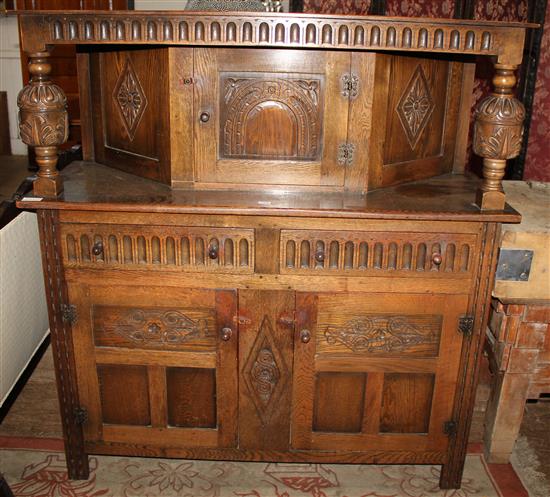 Carved oak sideboard